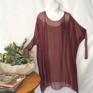 M for Bolide | Mauve Sheer mid length Dress